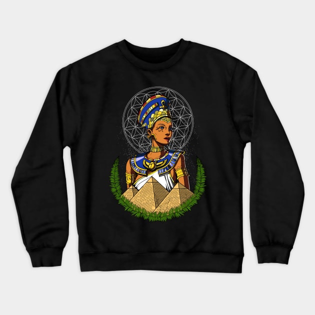 Egyptian Queen Nefertiti Crewneck Sweatshirt by underheaven